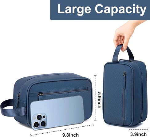 حقيبة أدوات الزينة للسفر للرجال، أدوات الزينة المصنوعة من جلد البولي يوريثان، حقائب حلاقة مقاومة للماء، حقيبة صغيرة لتنظيم نظافة الحمام، هدية للرجال والنساء وإكسسوارات السفر in Kuwait