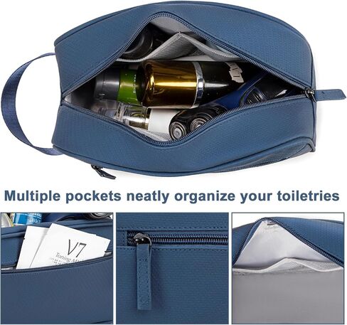 حقيبة أدوات الزينة للسفر للرجال، أدوات الزينة المصنوعة من جلد البولي يوريثان، حقائب حلاقة مقاومة للماء، حقيبة صغيرة لتنظيم نظافة الحمام، هدية للرجال والنساء وإكسسوارات السفر in Kuwait