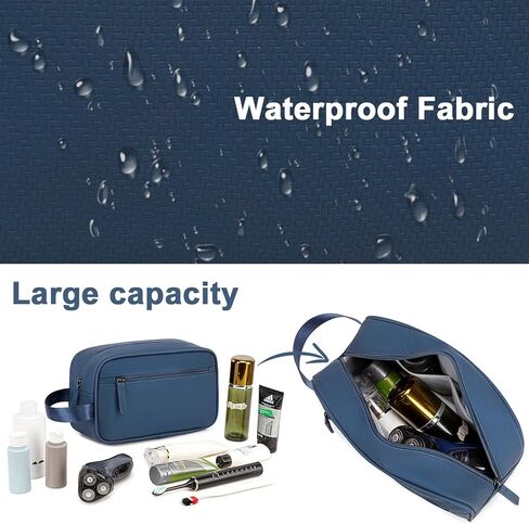 حقيبة أدوات الزينة للسفر للرجال، أدوات الزينة المصنوعة من جلد البولي يوريثان، حقائب حلاقة مقاومة للماء، حقيبة صغيرة لتنظيم نظافة الحمام، هدية للرجال والنساء وإكسسوارات السفر in Kuwait