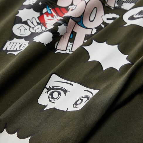 Nike NSW Long Sleeve Tee Boxy Sleeve (Little Kids/Big Kids) Cargo Khaki S (8-9 Big Kid) in Saudi Arabia