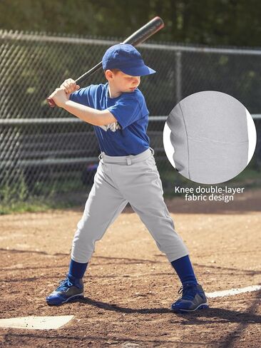 Baseball Pants with Baseball Socks Belt Youth Boys Set Boys Baseball Pants Knicker Softball Pants, 3 Pack in Kuwait