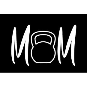 Mom Kettlebell Gym Sticker - 5" Decal {White}- Funny Gym Sticker, WOD, Kettlebell, Gym Rat, mom Sticker, mom Life, Fran, Gym Life, Tumbler Sticker, SIX621