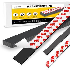 Magnetic Tape with Adhesive Backing, Magnet Tape Heavy Duty for Kitchen, Whiteboard, Fridge, and Tool Holder (4 PCS 0.5" X 12" and 3 PCS 1" X 12")…