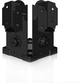 Ozco 56630 Laredo Sunset 4x4 Post Base Twin Rail Saddle, Black Galvanized Steel (1 per Pack)