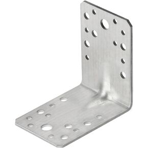 50 PCS 3-5/8"L x 3-5/8"H x 2-1/2"W Steel L Right Angle Bracket, Galvanized Metal Joint Large Corner Braces with Reinforcing Rib, for Wooden Shelves Furniture Cabinet