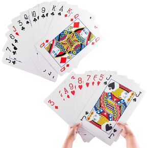 Super Z Outlet Giant Jumbo Deck of Big Playing Cards Fun Full Poker Game Family Party Set - Measures 10 x 14.5 Inches
