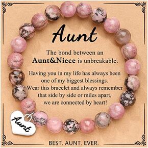 Aunt Auntie Gifts Bracelet from Niece Mothers Day Gifts for Aunt Beaded Bracelets for Women Birthday Christmas Gift for Auntie Aunty Gifts for Aunts from Niece Bracelet