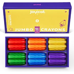 Jumbo Crayons bulk for Toddlers 1-3 4 5 6 year old Kid,Easy-Grip,Unbreakable,Non-Toxic,Washable,big,Triangular,fat toddler Crayons pack&box,crayons for kids party favors,6 Colors 30 count.