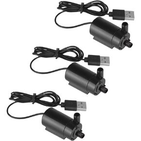 3PCS DC 3-5V USB Micro Submersible Mini Water Pump,Small Aquarium Pump for Fish Tank Aquariums Pond Fountain Hydroponics Garden (White)
