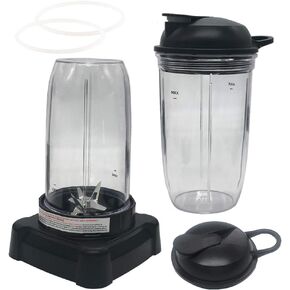 Joystar 5-Piece Exractor blade and 18oz/24oz cup with spout lid parts for Ninja Blender BL700 BL701 1200 Watt Replacement Power Motor Base and NJ600 NJ600WN NJ602CO 1100 Watt power motor base(5)