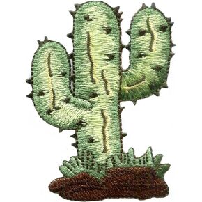 Cactus Desert Flower Plant Southwest Embroidered Applique Iron-on Patch S-1206