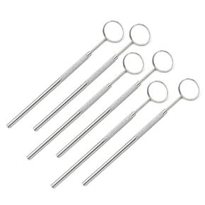 Pack of 6 pcs Stainless Steel Dental Teeth Inspection Mirror #5 with Handle