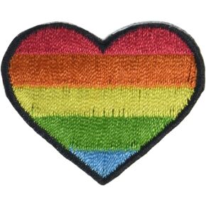 Simplicity 19320100105 Rainbow Heart Iron On Applique Patch for Clothes, Backpacks, and Accessories, 1.5" W x 1.25" L