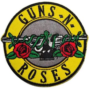 Round Patch Gun Rose Tactical Combat Badge Military Morale Patch Novelty Embroidered Badge Darn Sticker Iron On or Sew Yellow Rose csljmy20220613-0005 csljmybd20220613-0005