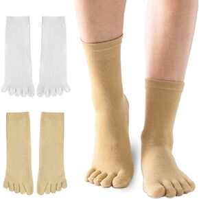 2Pairs Toe socks Men Women,Five Finger Crew Socks Athletic sock,Breathable Toe Socks Sports Running