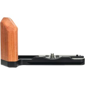 MHG-XT4 Wooden Hand Grip L Bracket for Fuji Fujifilm X-T4 XT4 Camera, Anti-Slip Pads Design, Arca Swiss Quick Release Plate, Extra 1/4"-20 Tripod Hole & Hand Strap Hole