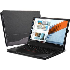 Laptop case for ThinkPad T14 T14s P14s T490 T495 T495s T490s T480s/14 PU Leather Inner Pouch Cover