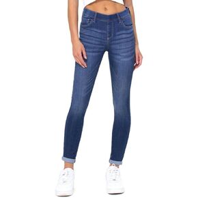 Cello Jeans Mid Rise Pull On Crop Skinny Rolled Hem Jeggings