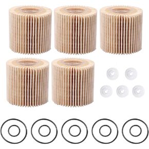 5Pack Engine Oil Filter Kit 04152-YZZA6 Replacement for Toyota Prius Corolla Scion IM XD