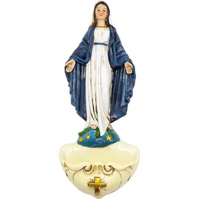 Our Lady of Grace Holy Water Font | Catholic Wall Décor for Home | Great Christian Gift for Baptism, First Holy Communion, Confirmation, and Weddings | Add to Prayer Space