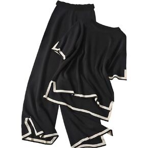 Women's 2 Piece Outfits Lounge Sets Short Sleeve Knit Sweater Set Top Wide Leg Pant Jogger Women Trendy Clothes