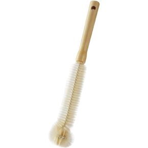 Bottle Brush Cleaner Long Wooden Handle Water Bottle Cleaning Brush Natural Bristle Kitchen Scrub Bottle Brush for Narrow Neck Beer Bottle, Baby Bottle, Sports Bottle(11.8inch)