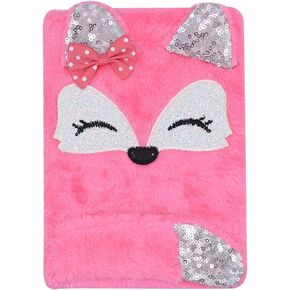 BOLLEY JOSS Rainbow Unicorn Notebook Kids Plush Diary for Girls Teens Fuzzy Journal Writing Pad A5 Lined 160 Pages