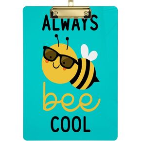 Cute Bee Clipboard 9 X 12.5 in Bees Insect Butterfly Plastic Clipboard Letter Size Clip Boards with Sliver Metal Clip for School Classroom Office Student Kids