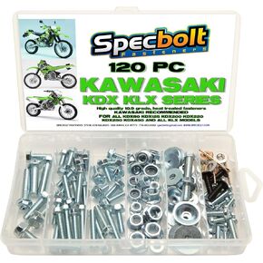 120pc Specbolt Kawasaki KDX Two Stroke Bolt Kit for Maintenance & Restoration of Dirtbike OEM Spec Fastener KDX80 KDX125 KDX175 KDX200 KDX220 KDX250 & KDX450