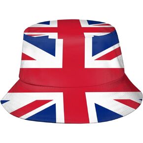 Retro Union Jack Flag UK Flag Bucket Hats Fashion Sun Cap Packable Outdoor Fisherman Hat for Women Men