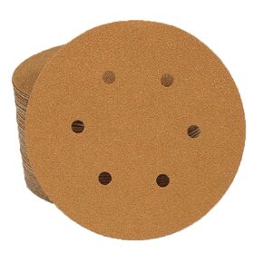 6 Inch Sanding Discs Hook and Loop 600 Grit, 6 Hole Sand Paper Disc for Random Orbital Sander, Gold Random Orbital Sandpaper Pads (50-Pack)
