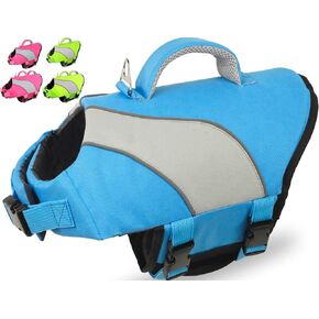 Fragralley Dog Life Jacket, Superior Buoyancy & Security Dog Life Vest for Swimming and Boating, Reflective Dog Life Preservers with Rescue Handle for Small Medium Large Dogs - XS (Single Handle)