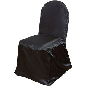 Sparkles Make It Special Leading Linens 10 pc Satin Banquet Chair Covers - Wedding Reception Banquet Party Restaurant - White