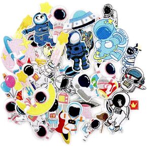 15 Pcs Random Assorted Embroidered Iron on Patches, Cute Sewing Applique for Jackets, Hats, Backpacks, Jeans, DIY Accessories