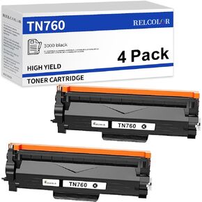 TN760 TN730 Toner Cartridge Replacement for Brother TN 730 TN 760 (Black, 2 Pack) High Yield for HL-L2350DW HL-L2370DW HL-L2395DW MFC-L2710DW DCP-L2550DW MFC-L2750DW HL-L2390DW MFC-L2730DW