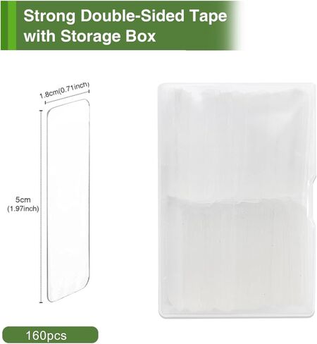 شريط مزدوج الجوانب عالي التحمل، 160 قطعة شريط لاصق قوي قابل لإعادة الاستخدام، شرائط جدارية لاصقة متعددة الوظائف، شريط شفاف بدون قص ولا بقايا in Kuwait