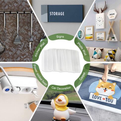 شريط مزدوج الجوانب عالي التحمل، 160 قطعة شريط لاصق قوي قابل لإعادة الاستخدام، شرائط جدارية لاصقة متعددة الوظائف، شريط شفاف بدون قص ولا بقايا in Kuwait