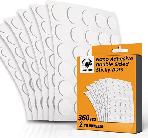 360 Pcs Double Sticky Tack Dots,Removable No Trace Clear Round Tacky Putty,for Posters Wall Hanging Pictures,Crafts,Balloons Adhesive Mounting Putty (20mm） in Saudi Arabia