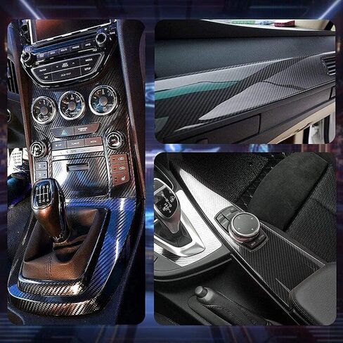 Black 6D Carbon Fiber Wrap Vinyl Roll for Cars, Arespark High Gloss Automotive Vinyl Film, Bubble Free, Air Release, for DIY Decor Interior Exterior, 1.5ft x 5ft in Saudi Arabia