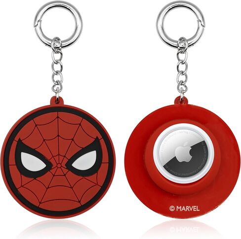 Marvel Spiderman AirTag Holder Keychain Case – Secure and Stylish Airtag Holders for Keys, Kids, Dogs. Spiderman Gifts for Men in Saudi Arabia