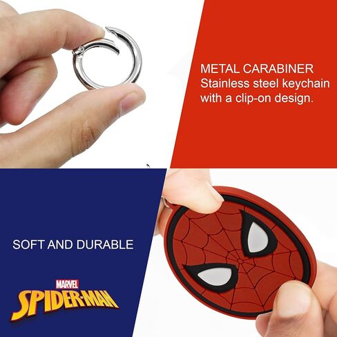 Marvel Spiderman AirTag Holder Keychain Case – Secure and Stylish Airtag Holders for Keys, Kids, Dogs. Spiderman Gifts for Men in Saudi Arabia