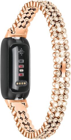 FitTurn Compatible with Fitbit inspire 3 Smart Watch Band for Women Men Replacement Quick Release Rhinestone Metal Bling Bracelet Wristband Women Men Girls in Saudi Arabia