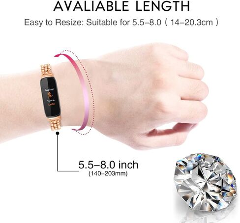 FitTurn Compatible with Fitbit inspire 3 Smart Watch Band for Women Men Replacement Quick Release Rhinestone Metal Bling Bracelet Wristband Women Men Girls in Saudi Arabia