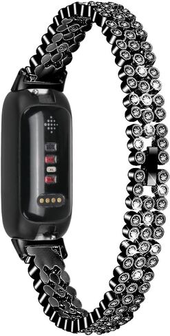 FitTurn Compatible with Fitbit inspire 3 Smart Watch Band for Women Men Replacement Quick Release Rhinestone Metal Bling Bracelet Wristband Women Men Girls in Saudi Arabia