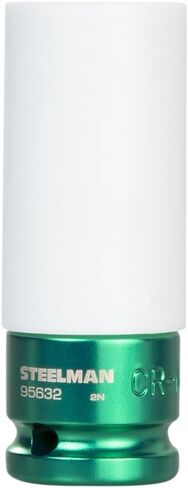 Steelman 22mm Sleeved Socket, Wheel and Lug Nut Protector Polyethylene Sleeve and Insert, Non-Marring, Long, 6-Point, 1/2-inch Drive in Saudi Arabia