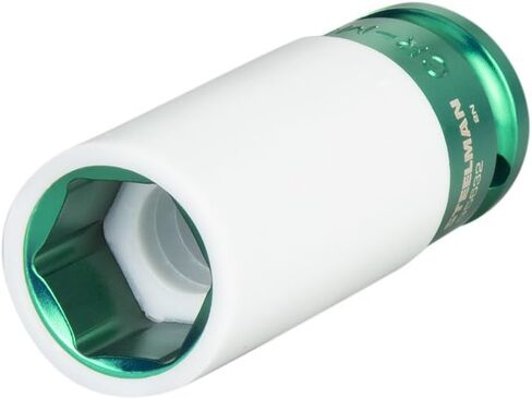 Steelman 22mm Sleeved Socket, Wheel and Lug Nut Protector Polyethylene Sleeve and Insert, Non-Marring, Long, 6-Point, 1/2-inch Drive in Saudi Arabia