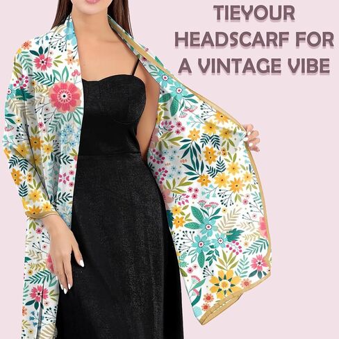 Scarves Scarf Silk Feeling Long Satin Scarf Lightweight Shawls Fashion Aesthetic Decoration for Women Girls in Kuwait