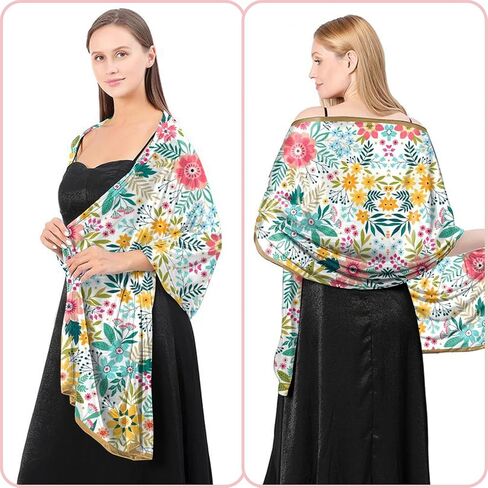 Scarves Scarf Silk Feeling Long Satin Scarf Lightweight Shawls Fashion Aesthetic Decoration for Women Girls in Kuwait