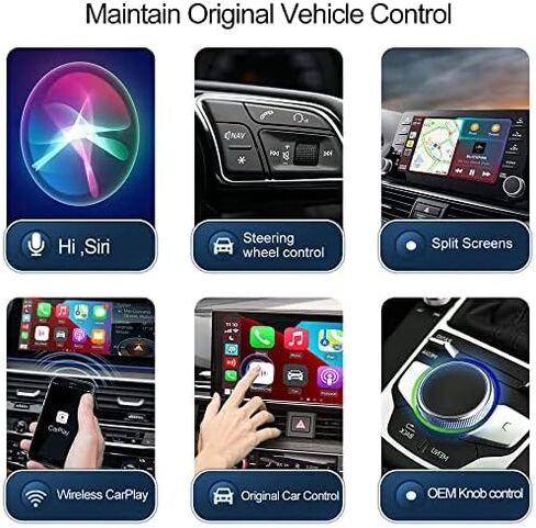 محول CarPlay اللاسلكي أحدث CarlinKit 3.0 يدعم Siri/GPS/الموسيقى/الاتصال التلقائي/الترقية عبر الإنترنت/قابل للتخصيص. معدل نقل 5.8 جيجا هرتز يحول السلكية إلى لاسلكية في ثوان in Kuwait