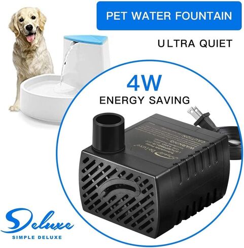 Simple Deluxe 4.3ft High Lift 160GPH 8W Water Table Pump (600L/H) with 2 Nozzles, Perfect for Fish Tank, Pond, Aquarium, Hydroponics, Black in Saudi Arabia